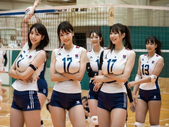 おっぱいばかり見ないでプレーにも集中して常勝チームに【最強美女軍団おっぱい巨乳バレー部？】