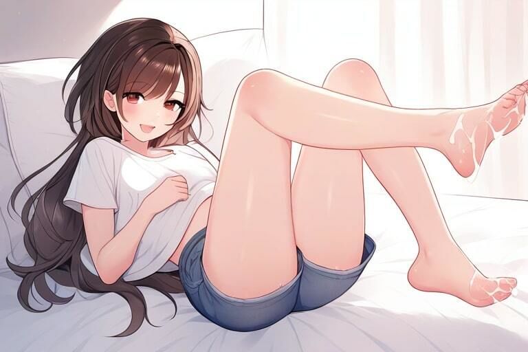 黒髪ショートカットの女の子の足コキ〜気持ちいいこといっぱい〜_4