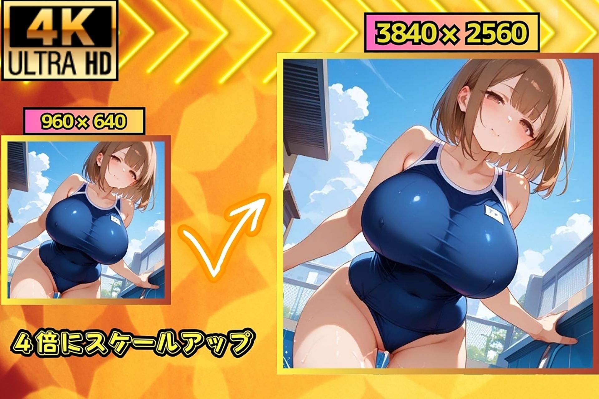 スク水の爆乳たちに囲まれて、プールから出られなくなった僕の夏休み3