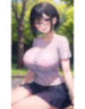 黒髪巨乳美人 公園＆プール 画像2