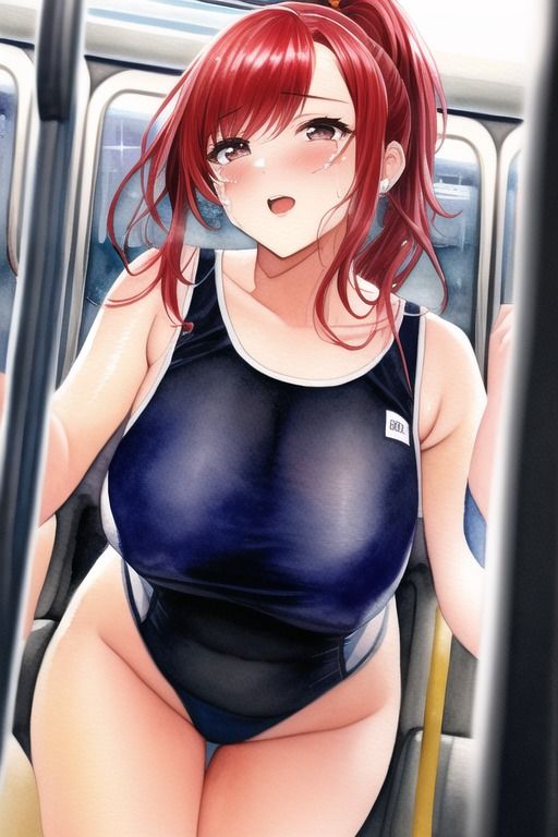 スク水女さん仕方なく電車で生着替え 画像5