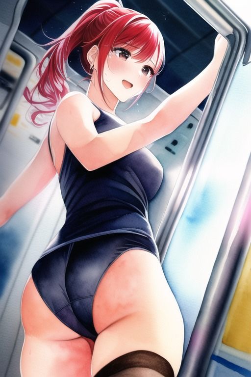 スク水女さん仕方なく電車で生着替え 画像7