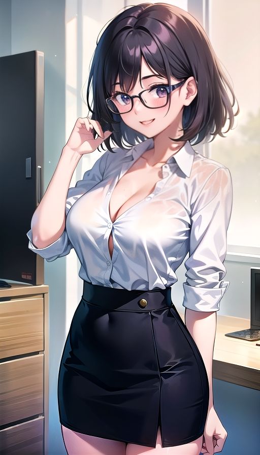 黒髪巨乳美人オフィス_2