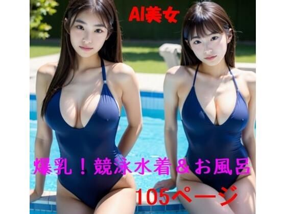 AI 爆乳！競泳水着＆お風呂 105P【AI美女α】