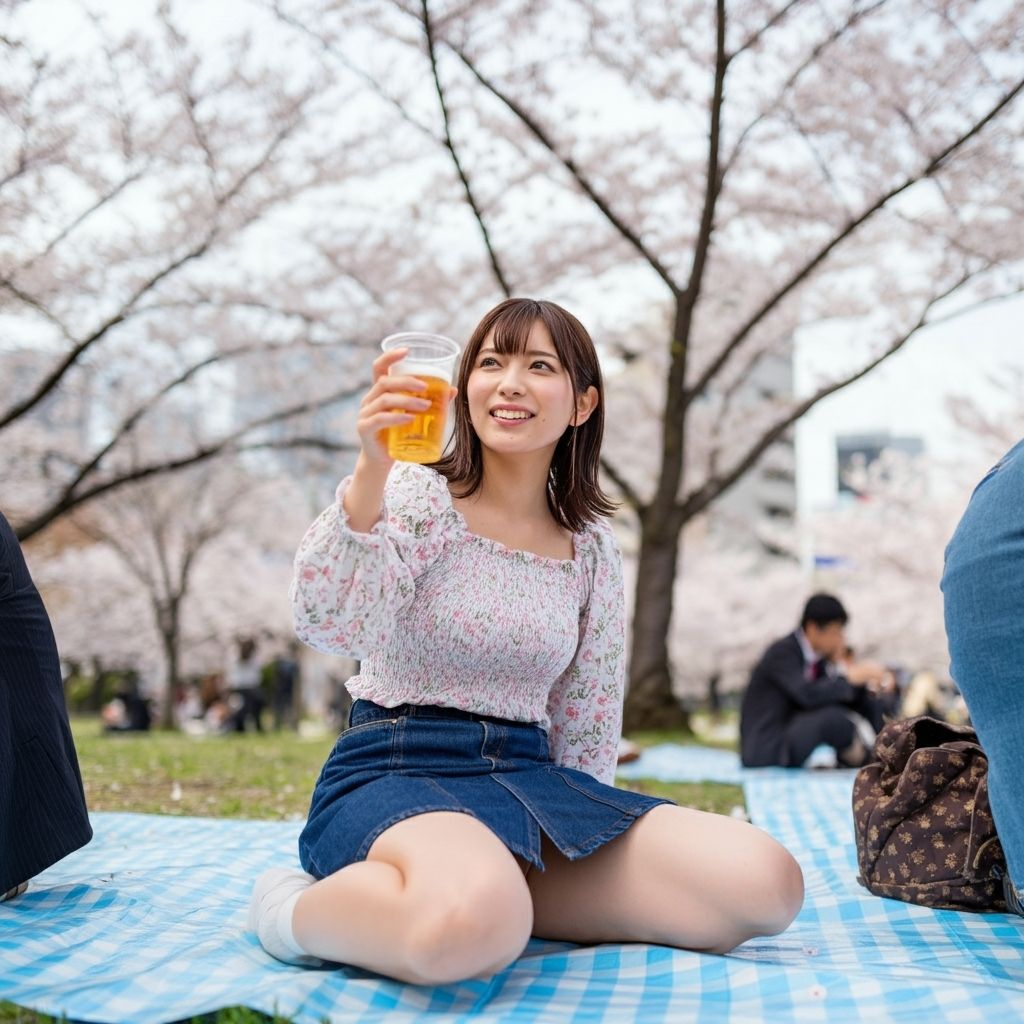 花見はパンチラ天国