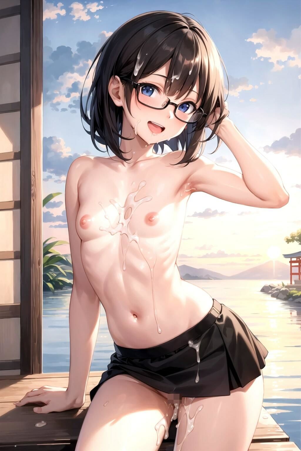 貧乳ちっぱい！ロリ童顔！メガネ女子とのラブラブ野外セックス【1536x1024高画質サイズ！美麗画像厳選200枚以上！スマホ閲覧向け縦長画像】 画像3