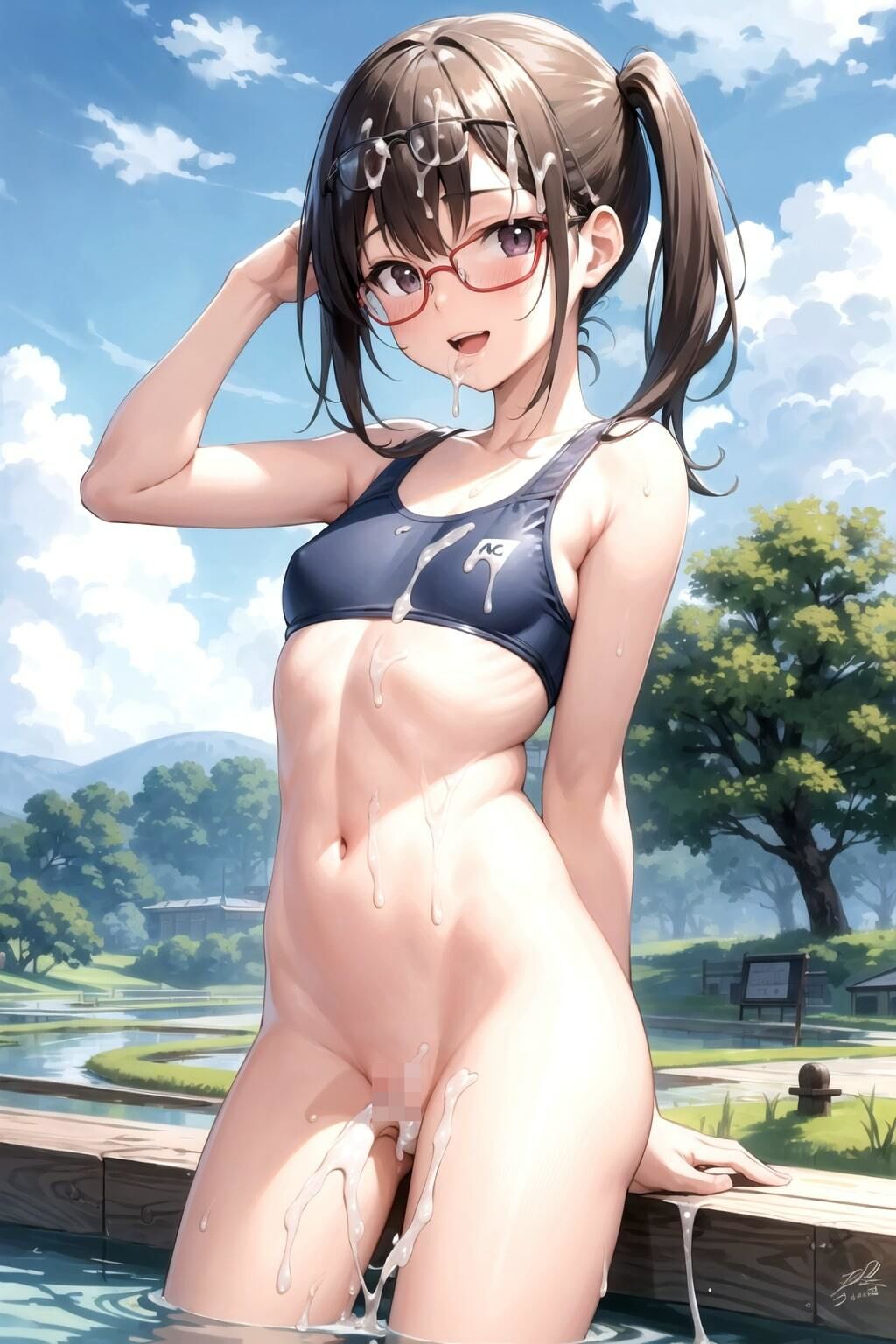 貧乳ちっぱい！ロリ童顔！メガネ女子とのラブラブ野外セックス【1536x1024高画質サイズ！美麗画像厳選200枚以上！スマホ閲覧向け縦長画像】 画像8