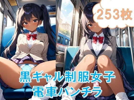 電車で対面パンチラ〜黒ギャル制服女子編〜