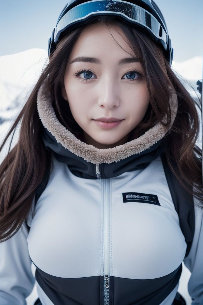 爆乳彼女と雪山デート！スノボウェアを着てても目立つおっぱい