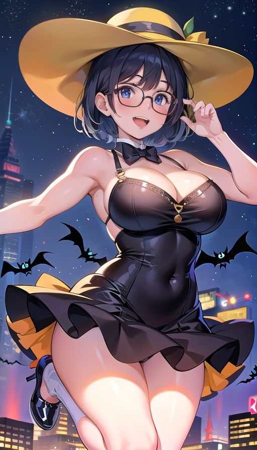 黒髪巨乳美人ハロウィン_2