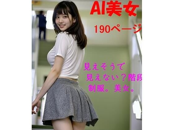 AI 見えそうで見えない？階段 制服。美女。190ページ_1