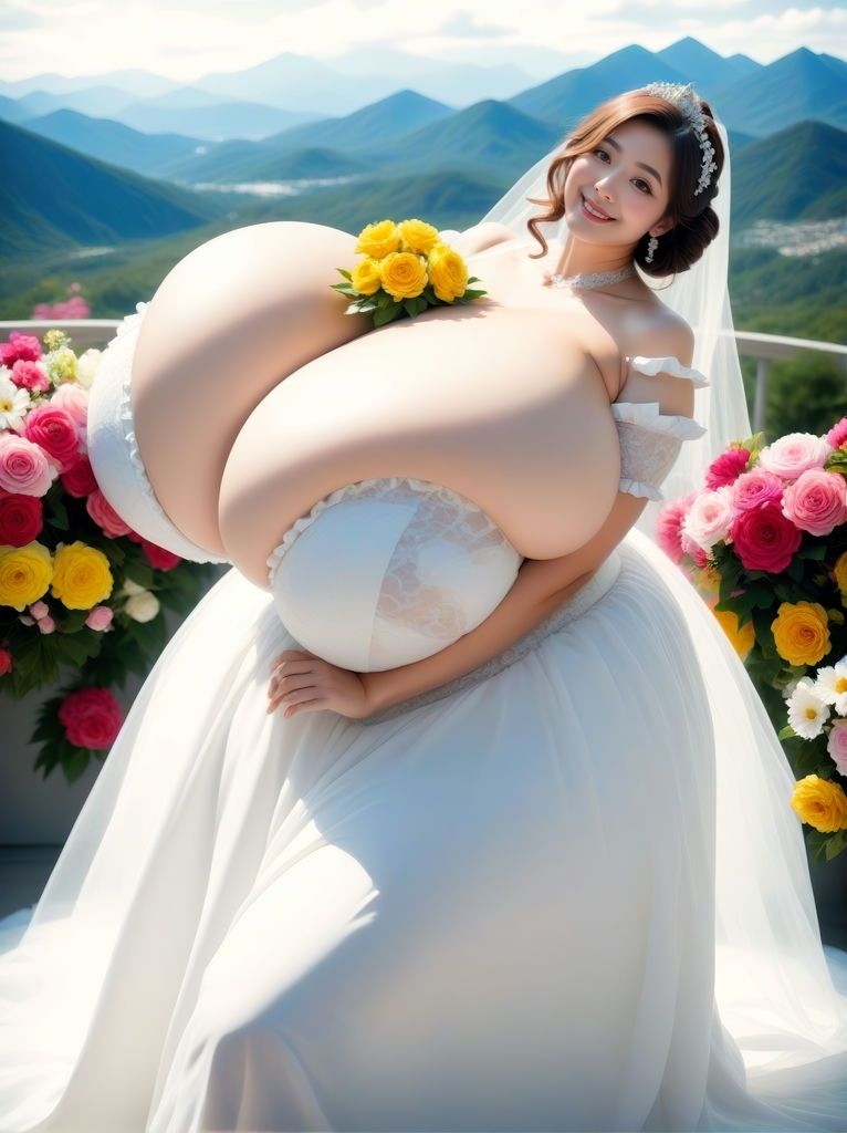 巨大なバスト 乳と花 ありえないほどグラマラスなお姉さん vol.5