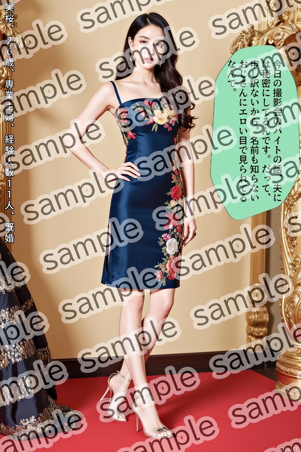 華麗なドレス姿の黒髪美脚美女 vol.2 画像4