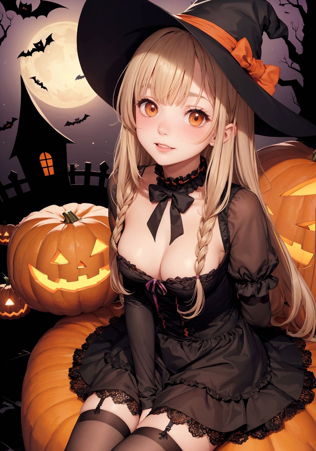 【ハロウィン美少女AIイラスト集】AIHALLOWEENMODE【PNG97枚/PDF付】1