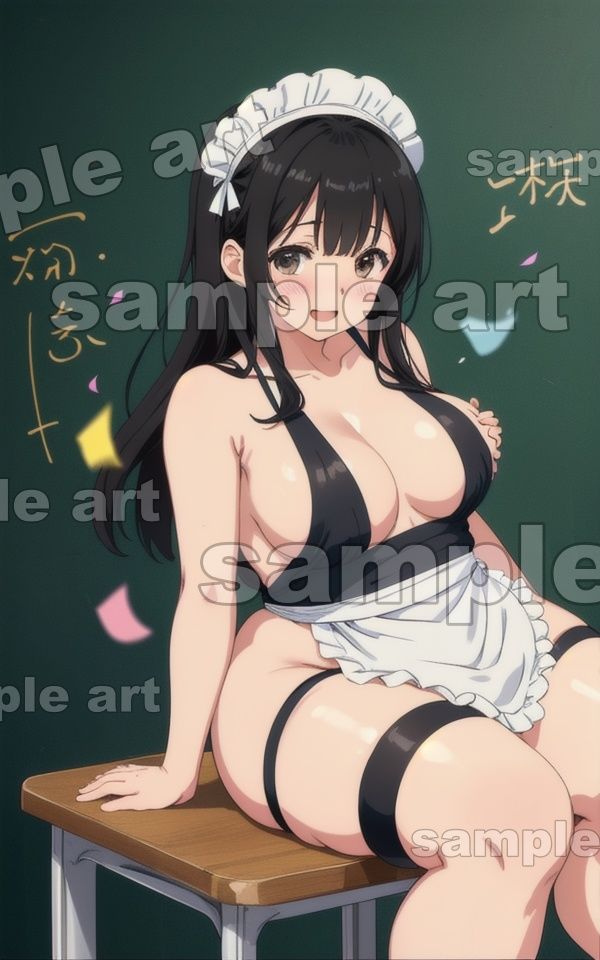 文化祭でメイドの格好スペシャル！爆乳JKのメイドを脱がせて触り放題に先生も行列