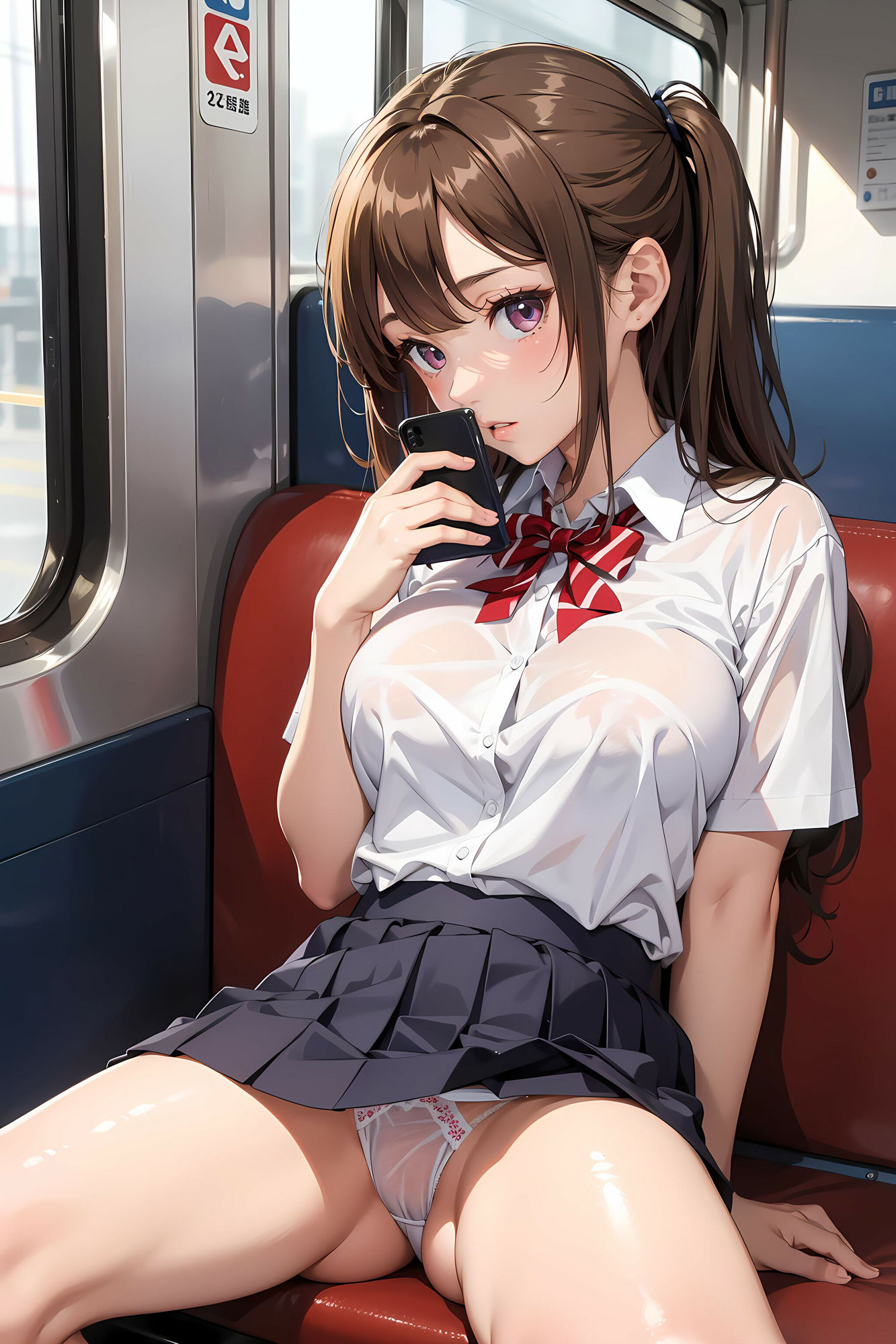 電車でJKパンチラ集 画像1