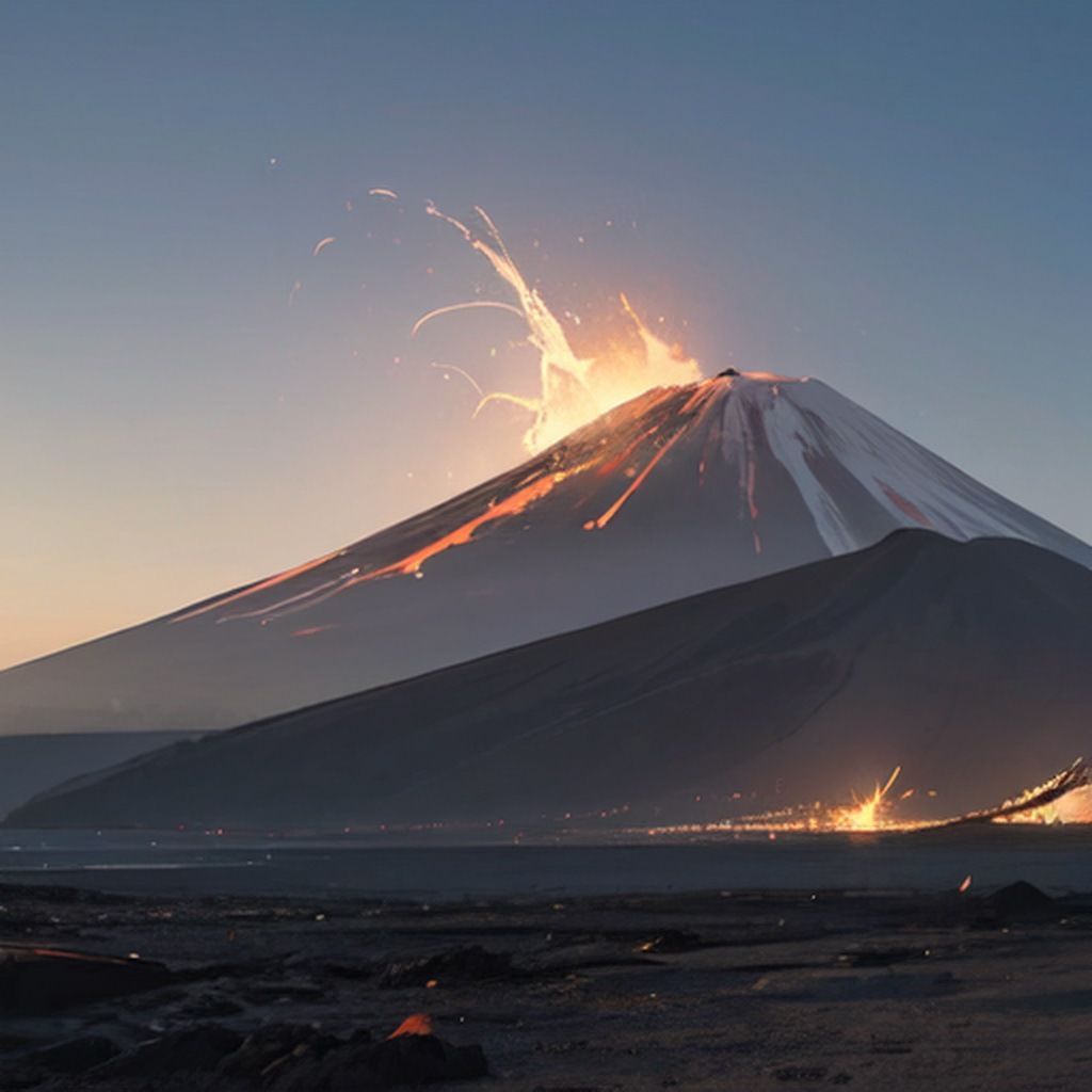 火山・隕石 背景素材