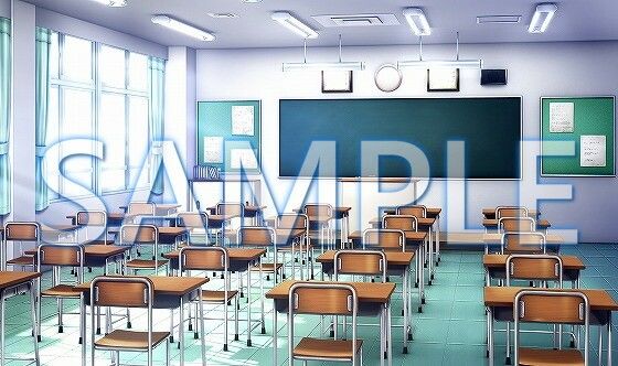 [Background material] Classroom (6052_bg02) [With time difference]