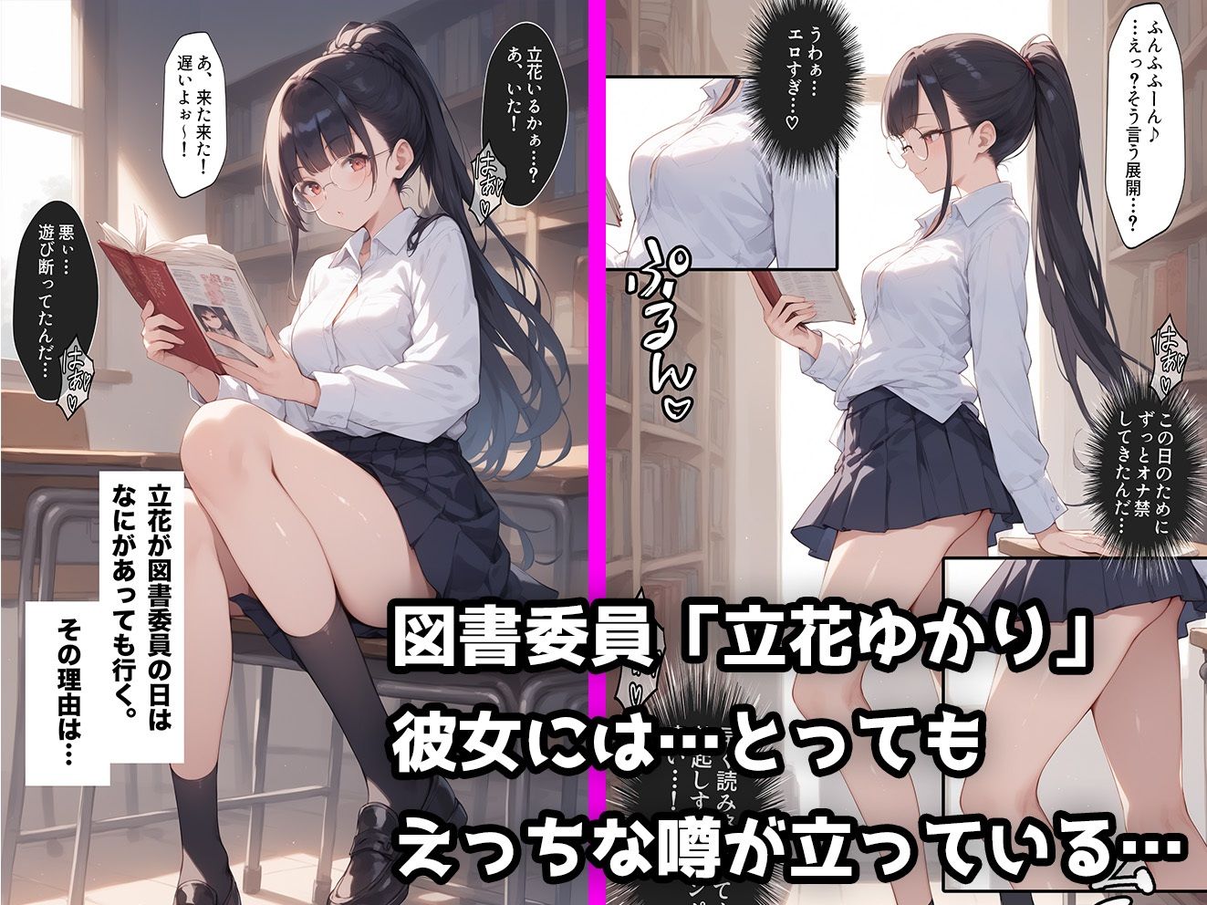 ヤラせてくれる図書委員女子校生と放課後ラブラブえっち【セリフ付き】 画像1