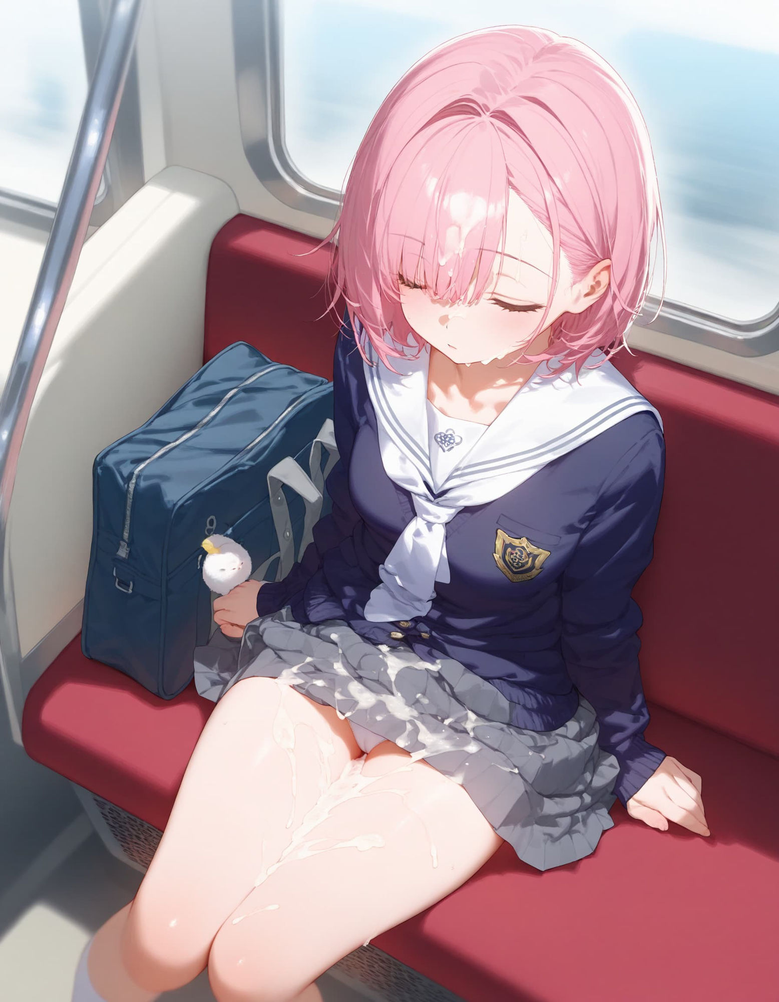 塾帰りの制服JKは電車内で寝落ちする 画像2