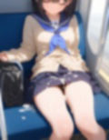 塾帰りの制服JKは電車内で寝落ちする 画像1