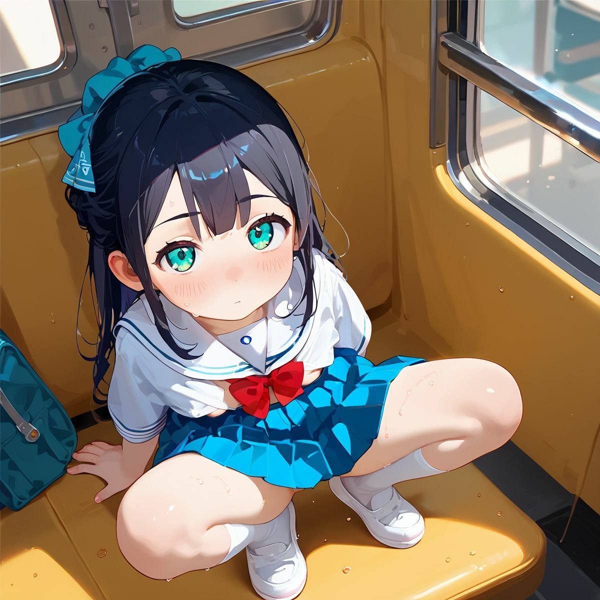 ちっぱい娘、電車痴●に沼る029