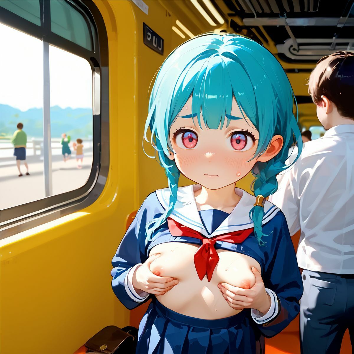 ちっぱい娘、電車●痴に沼る04_9