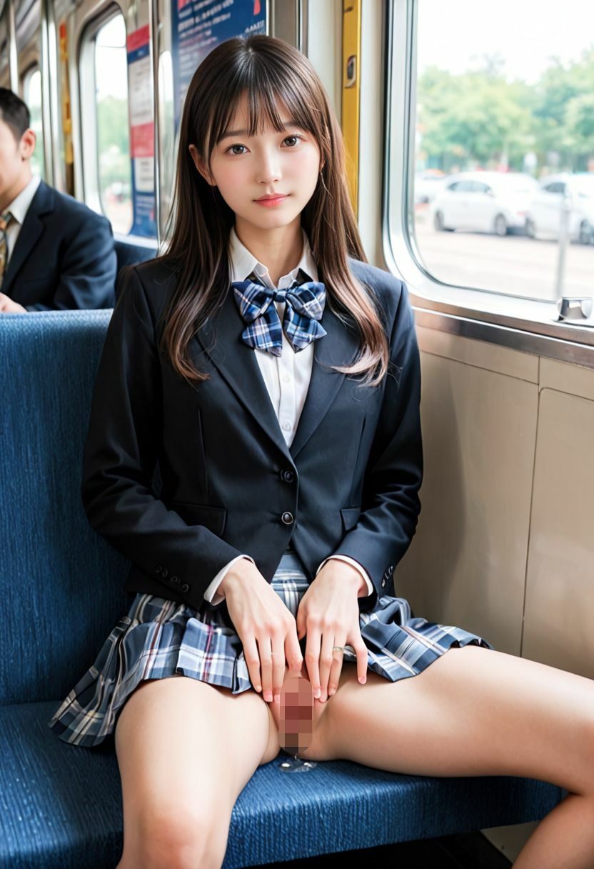 電車通学の女子校生の見せつけに我慢できず_3