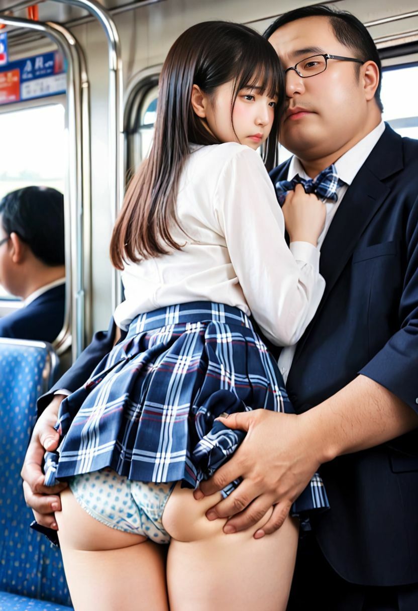 電車通学の女子校生の見せつけに我慢できず_3