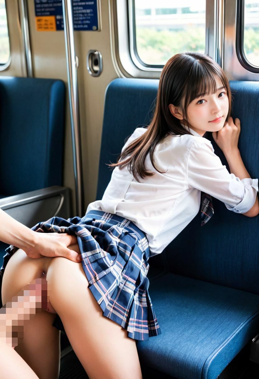 電車通学の女子校生の見せつけに我慢できず 画像10