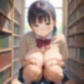 童顔巨乳女子校生と図書館で中出しHする03 画像5