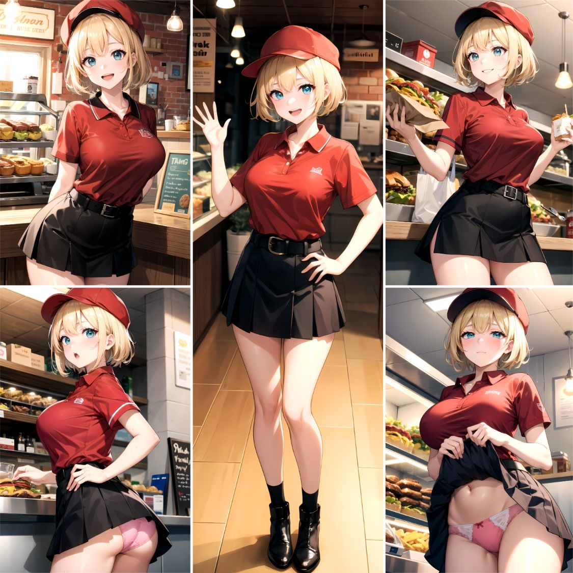 バーガーショップの店員ちゃん 画像2