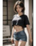 【へそ出しショートパンツ美女特集】AIグラビア写真集 画像1