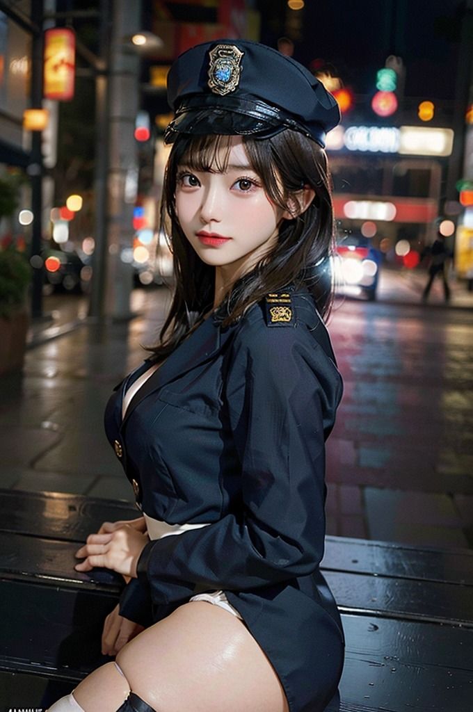 【ミニスカポリス（美人警察官）特集】AIグラビアコスプレ写真集 画像4