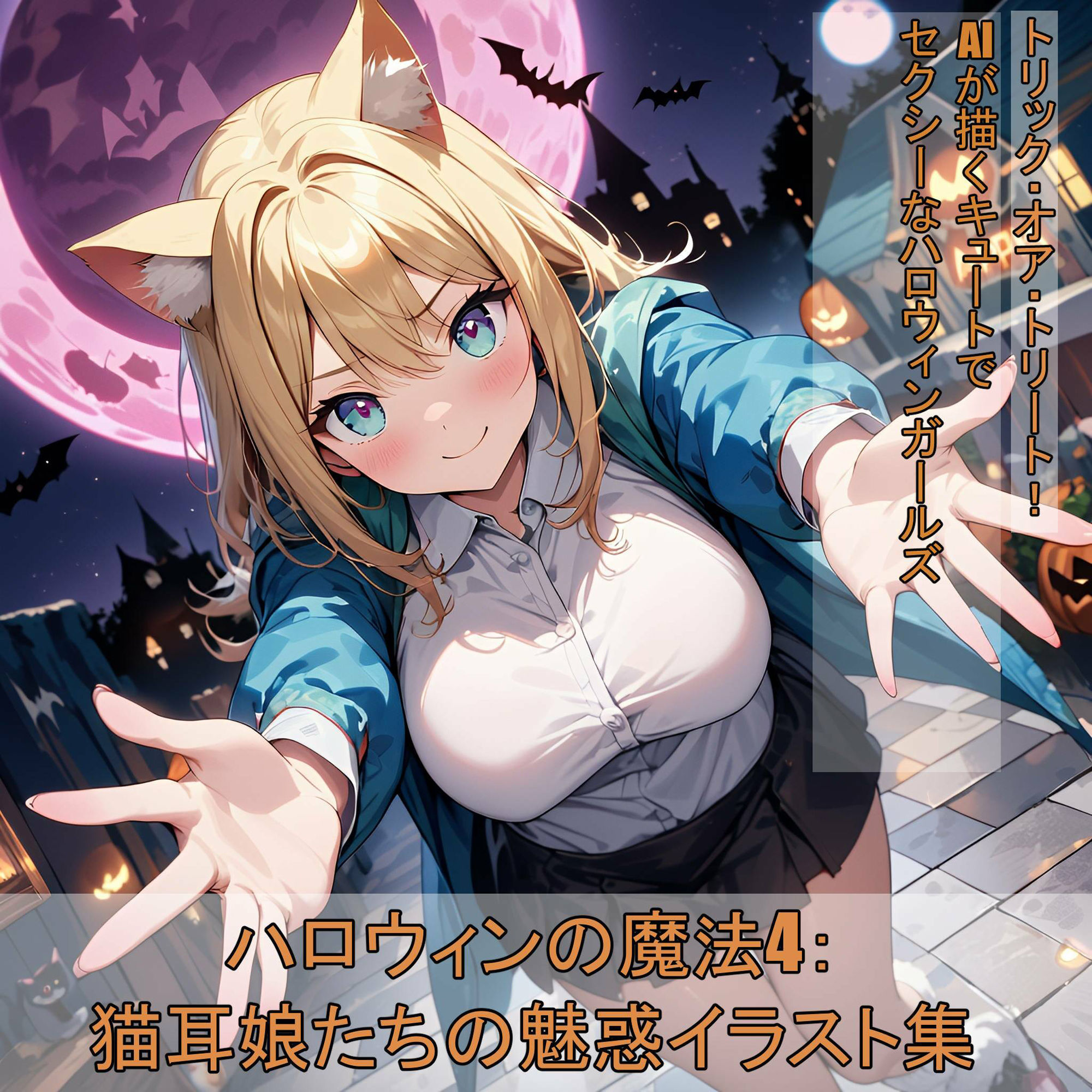 ハロウィンの魔法:猫耳娘たちの魅惑イラスト集4 画像1