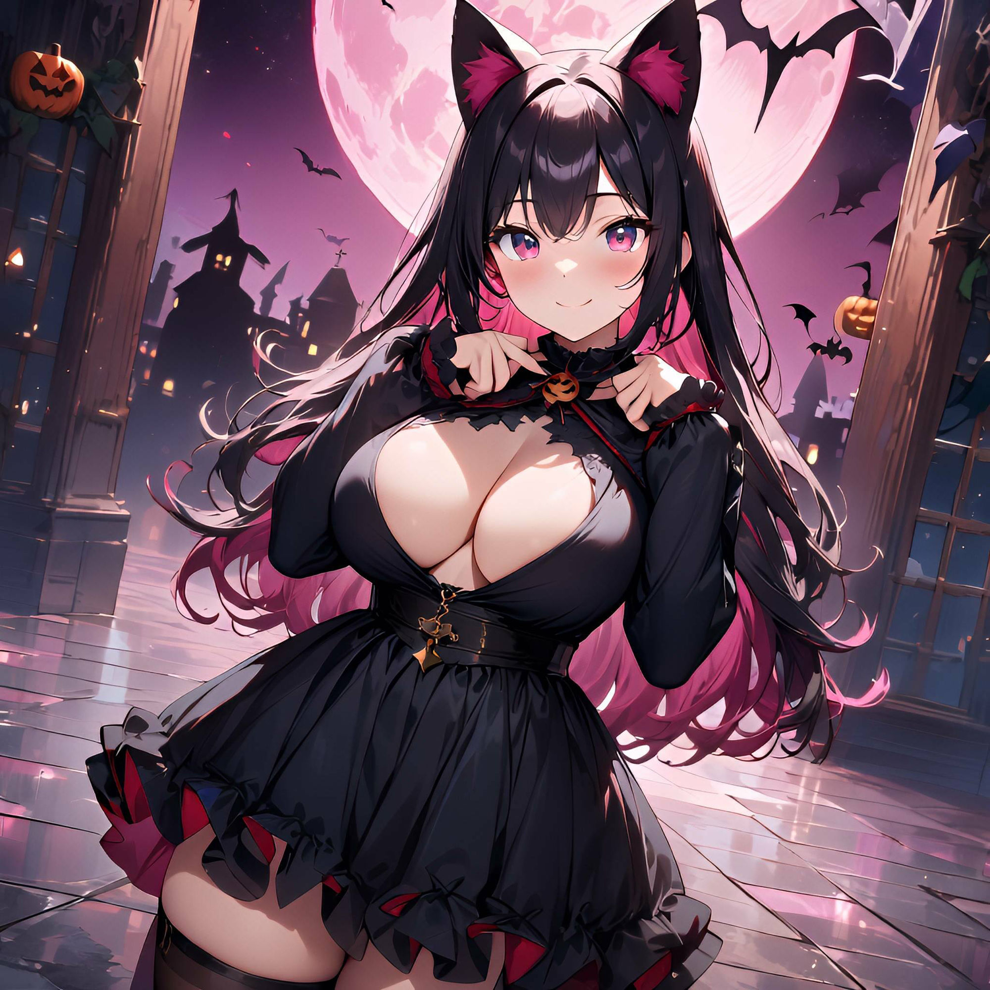 ハロウィンの魔法:猫耳娘たちの魅惑イラスト集4 画像2