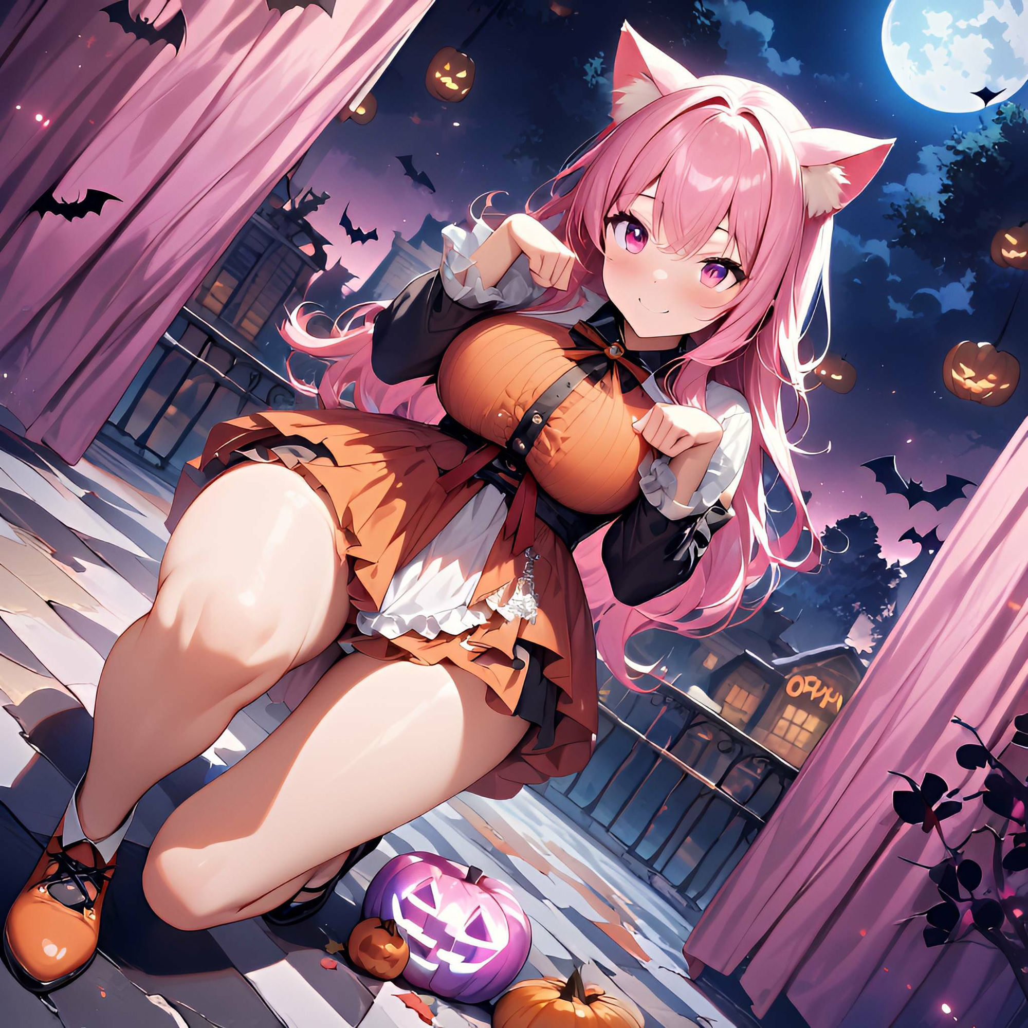 ハロウィンの魔法:猫耳娘たちの魅惑イラスト集4 画像4