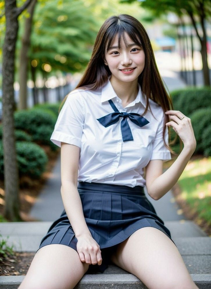 AI 女学生しゃがみ パンチラ ヌード 階段 2  308ページ 画像1