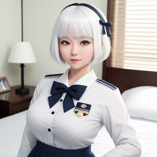 【超美麗高画質】白髪巨乳美少女のエロ画像集1