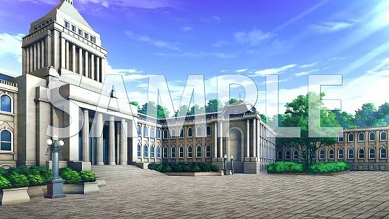 【背景素材】学園  外観（7004_bg07）【時間差分あり】