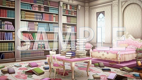 [Background material] Bookworm girl’s room (books scattered) (6268_bg10b) [With time difference]