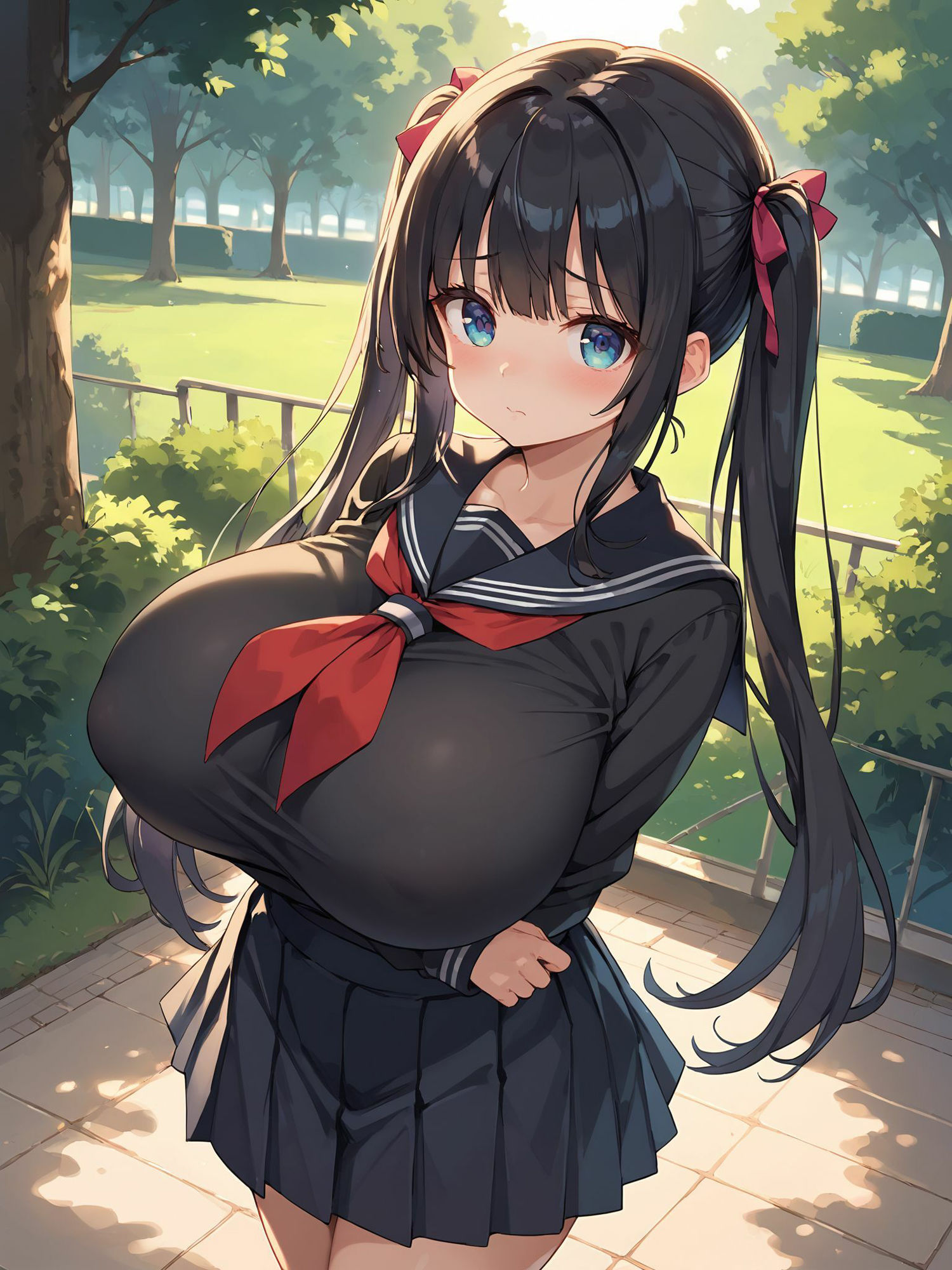 巨乳制服少女イラスト集 画像1