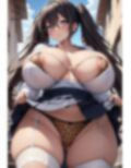 階段でデカ尻むちむち太ももとパンツを見せてくる爆乳ツインテールJK 画像2