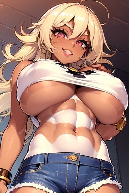 AIグラビアCG集 爆乳ギャル短パン 画像4