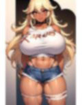 AIグラビアCG集 爆乳ギャル短パン 画像1