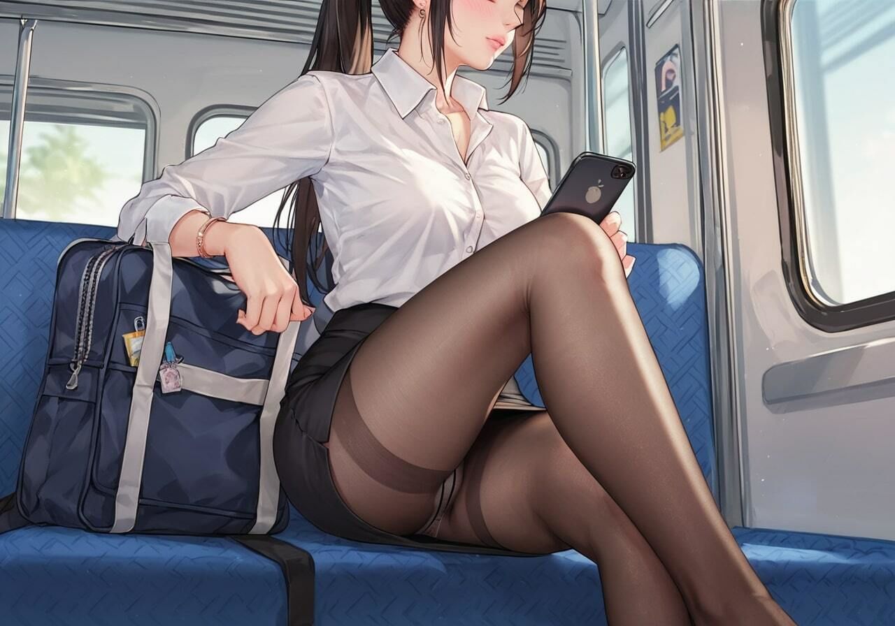 電車でムラムラ お姉さんの淫らな誘惑 画像1