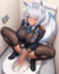 ケモミミふたなりちゃんの おトイレひとりエッチ 画像1