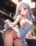 裸エプロンでパンチラ 画像3