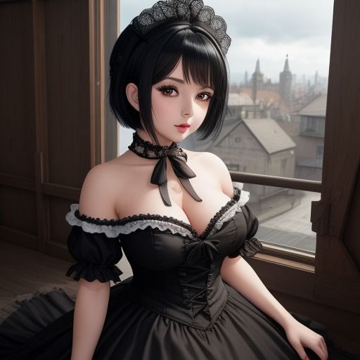 【超美麗高画質】黒髪巨乳美少女のエロイラスト集 画像4