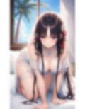 ベッドの上のウェディング美少女 画像1